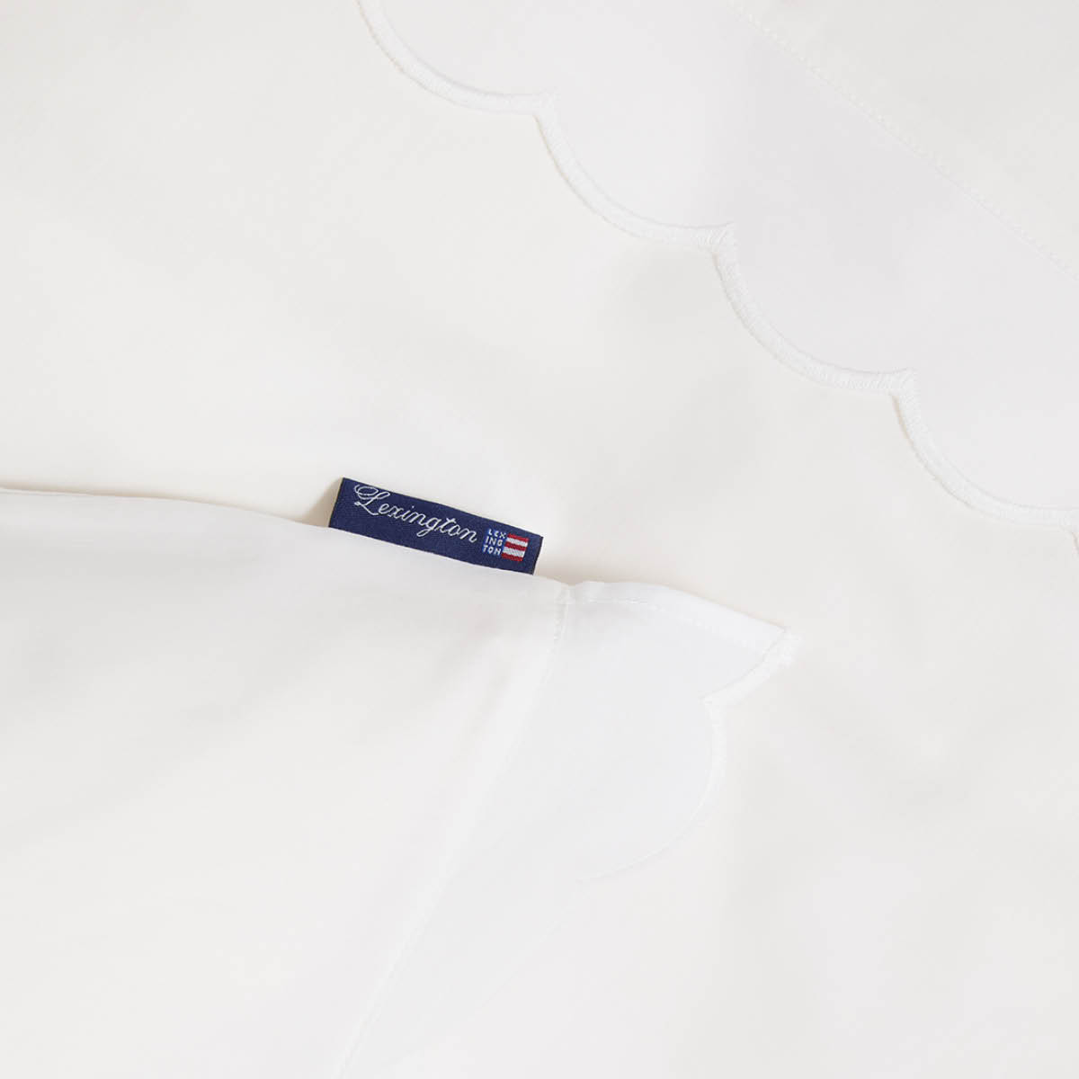Lexington Cotton Percale Scallop Wing påslakanset 150x210 cm vit