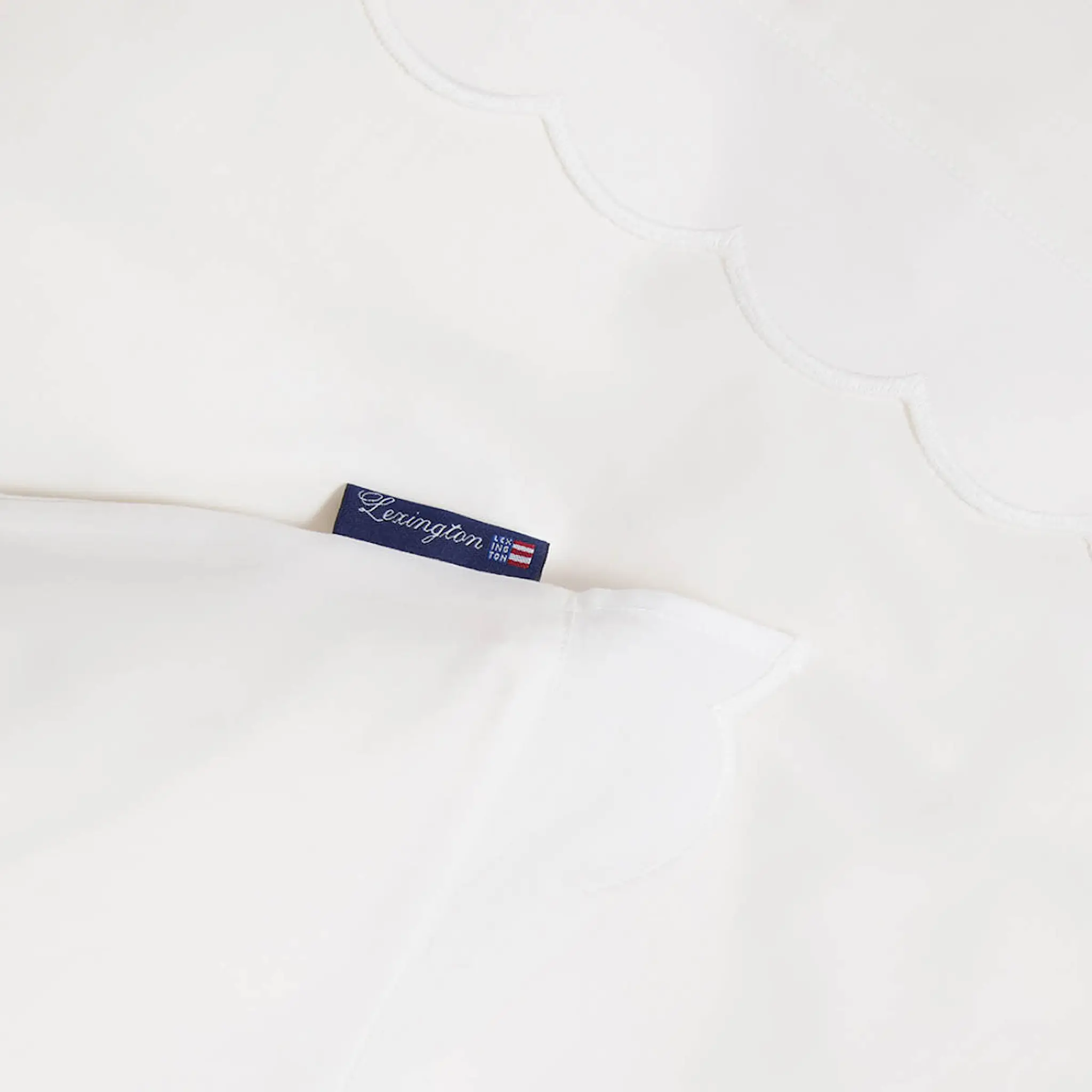 Lexington Cotton Percale Scallop Wing påslakanset 150x210 cm vit