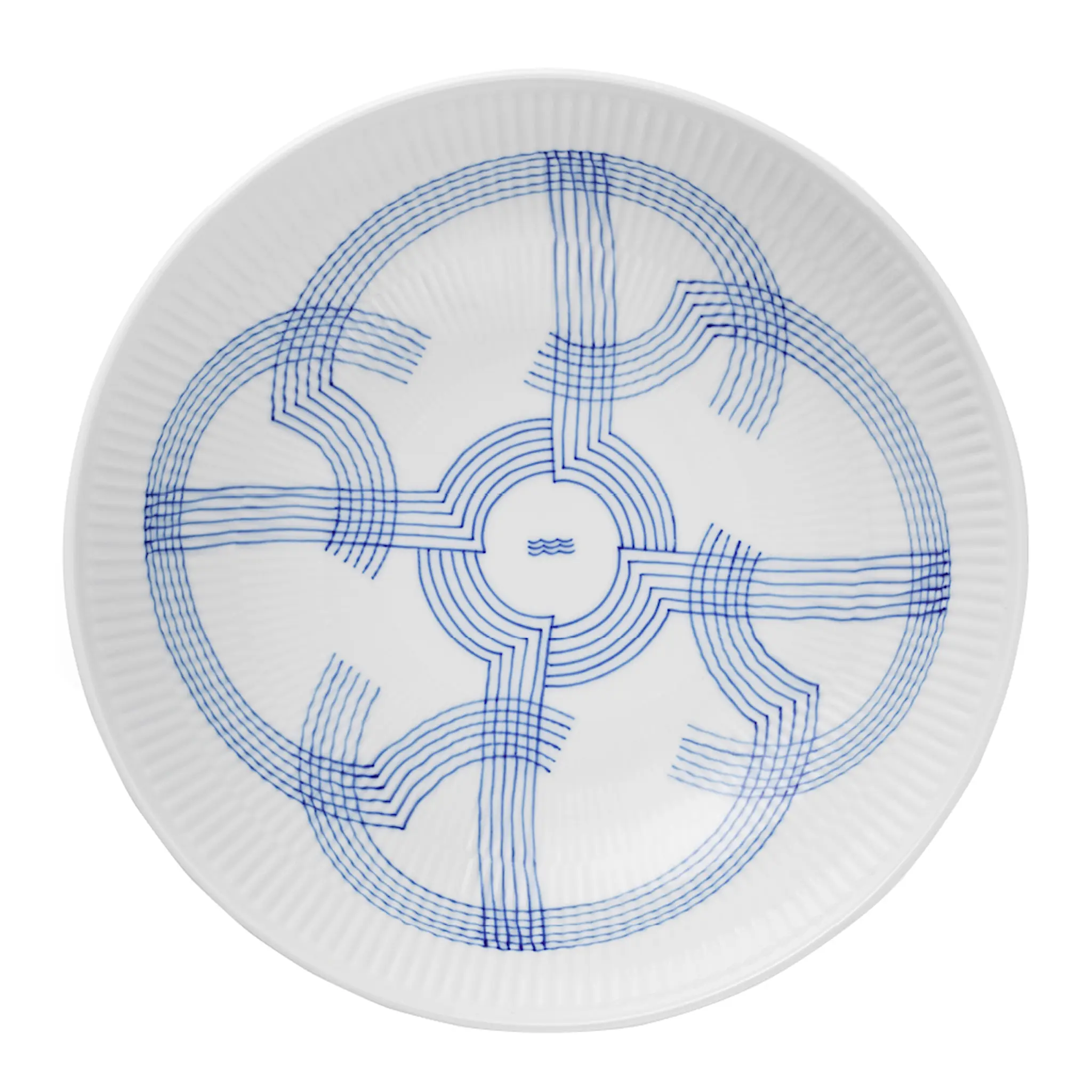 Royal Copenhagen Motif låg skål 21,5 cm blå/vit
