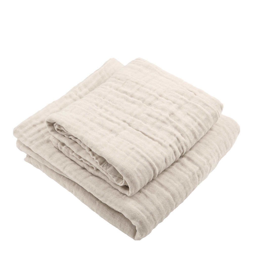 The Organic Company FINE gavepakke med badehåndkle og håndhåndkle stone