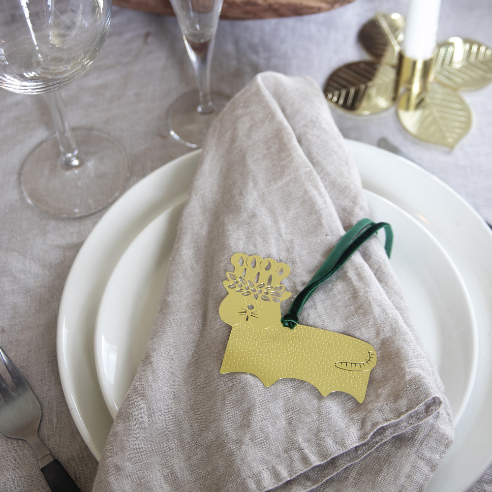 Pluto Katt 8,5x6,9x0,5 cm messing