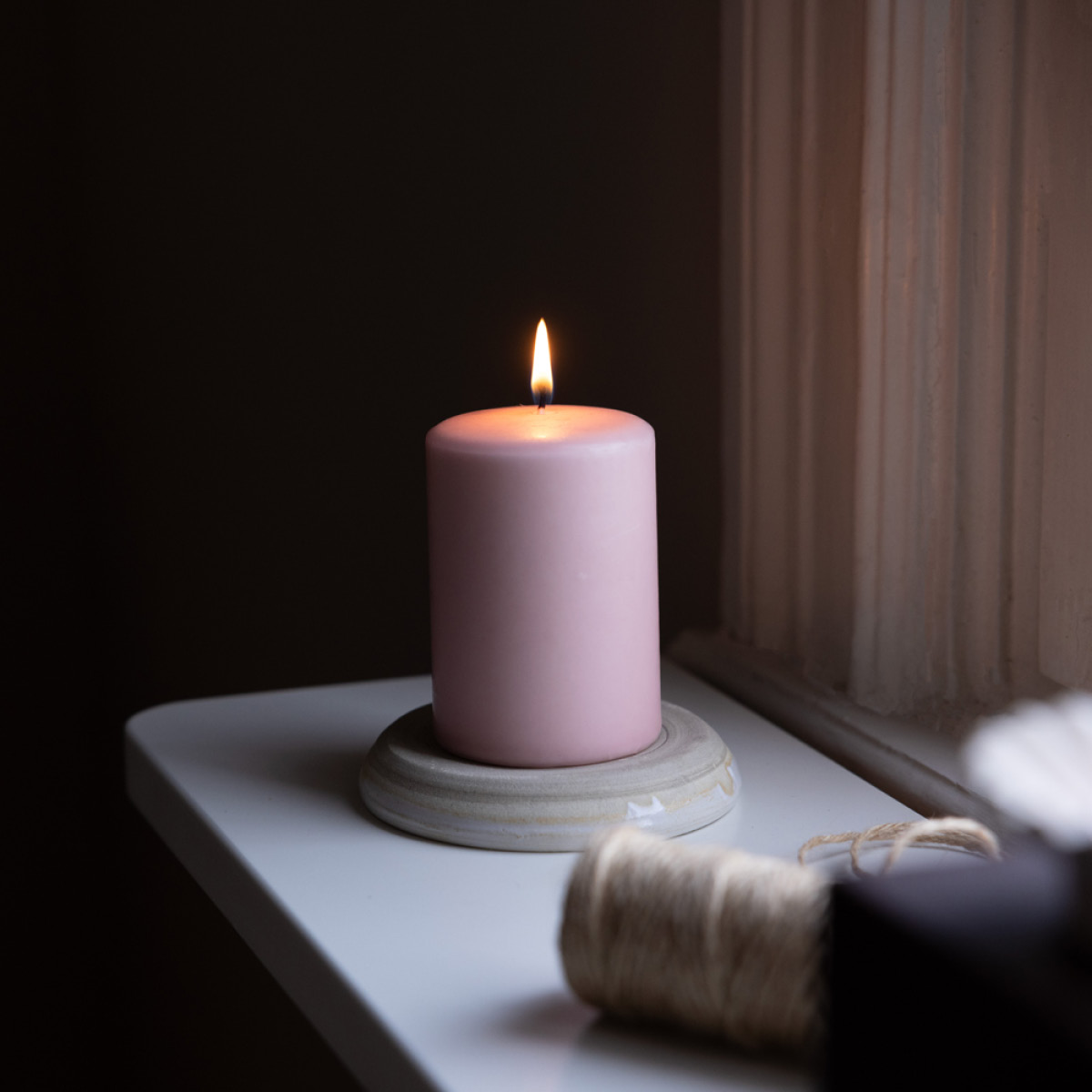 Liljeholmens Blockljus stearin 6,8x10 cm dimrosa