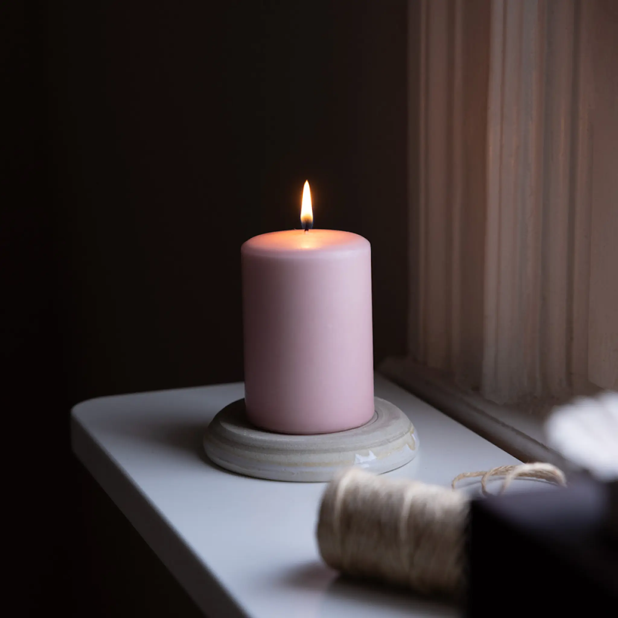 Liljeholmens Blockljus stearin 6,8x10 cm dimrosa