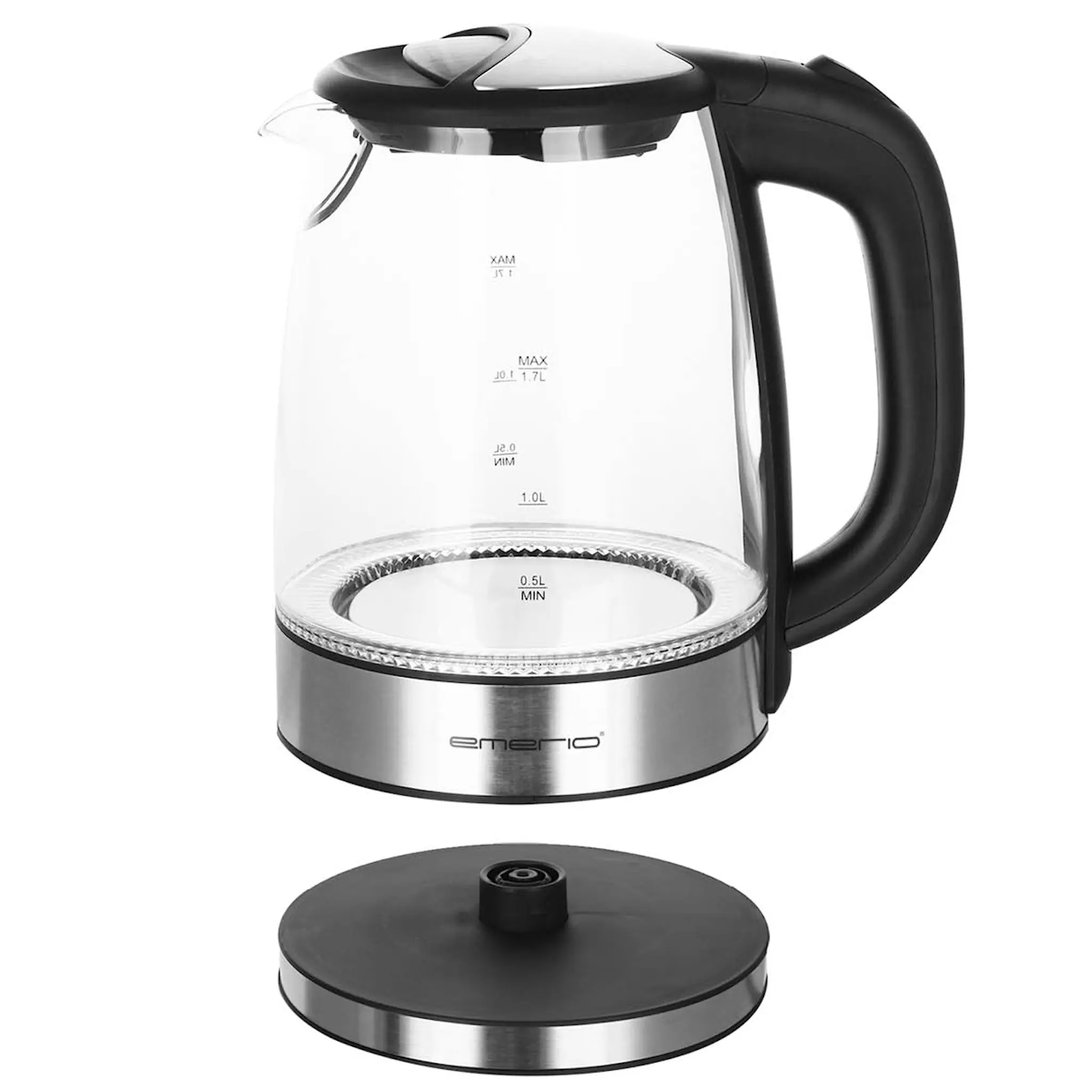 EMERIO Vattenkokare 1,7 L Glas