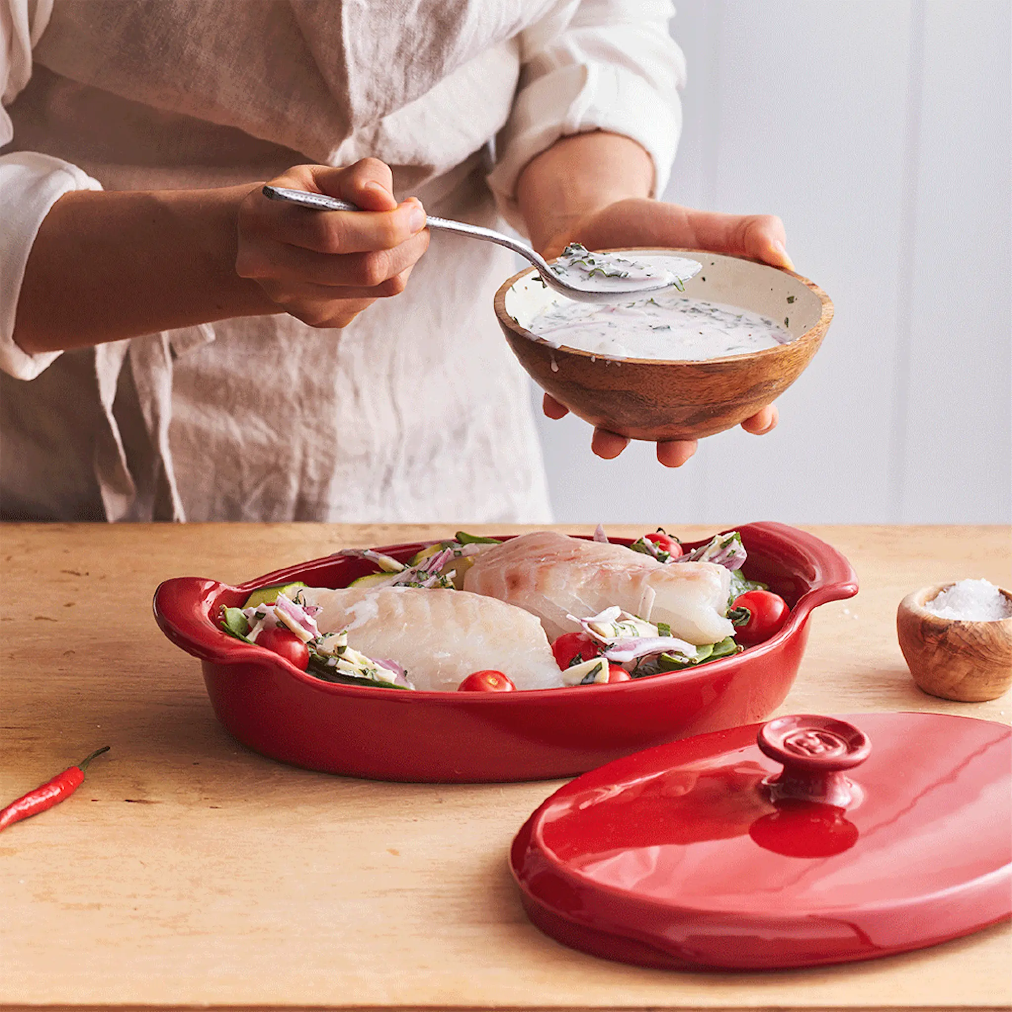 Emile Henry Papillote gryta 0,9 L röd