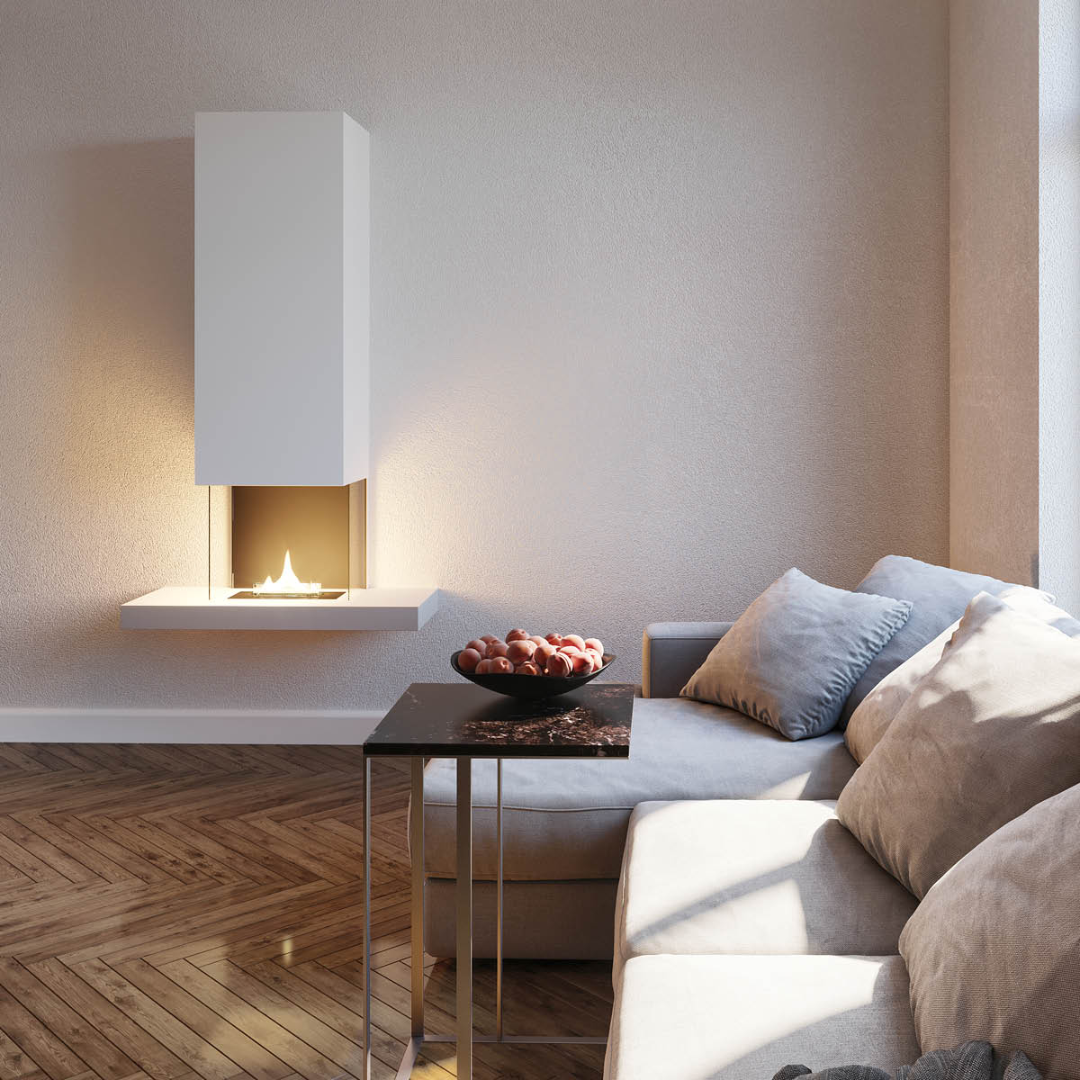 Tenderflame Raff 180 väggmonterad kamin 1 L vit