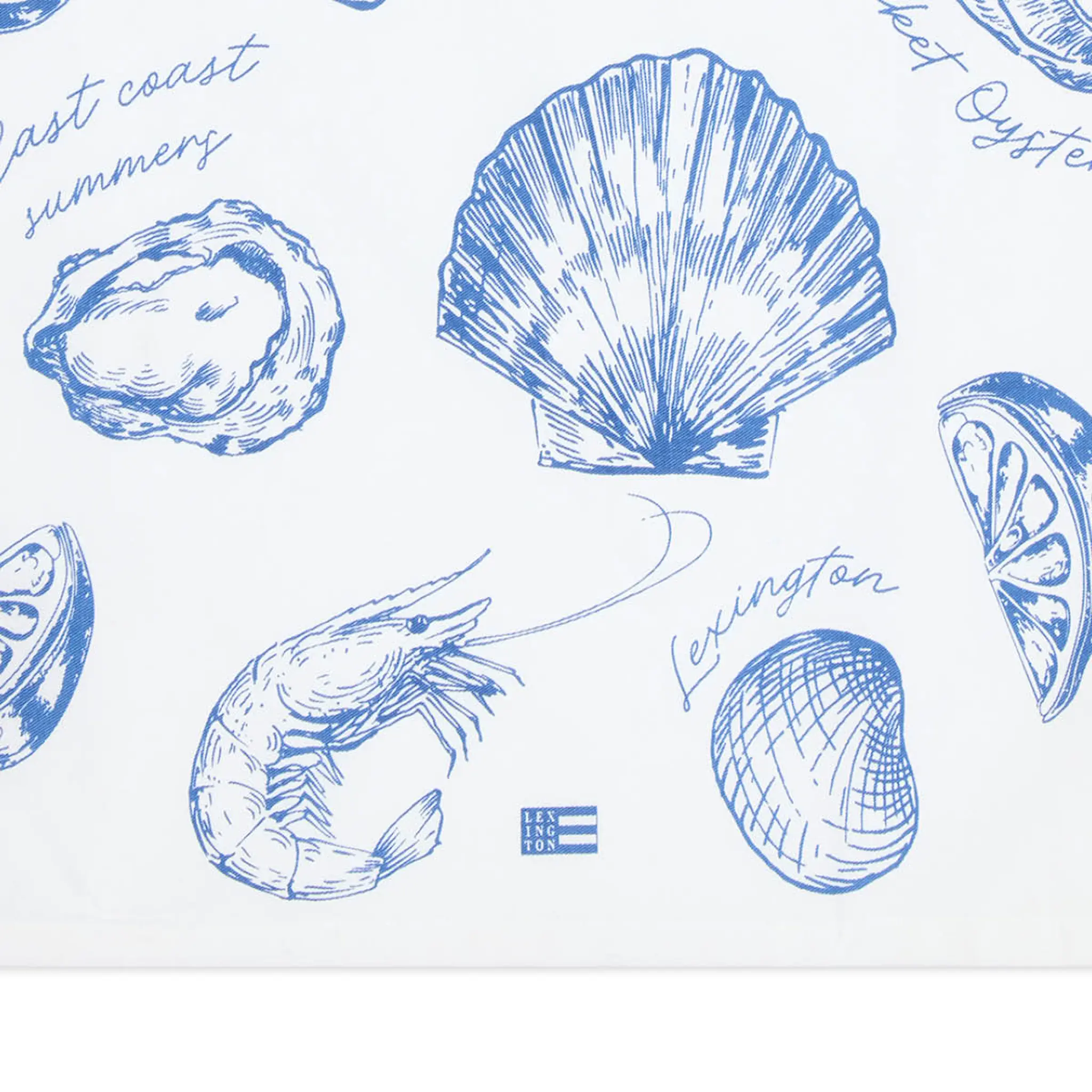 Lexington Kökshandduk 70x50 cm snäckmönstrad vit/blå