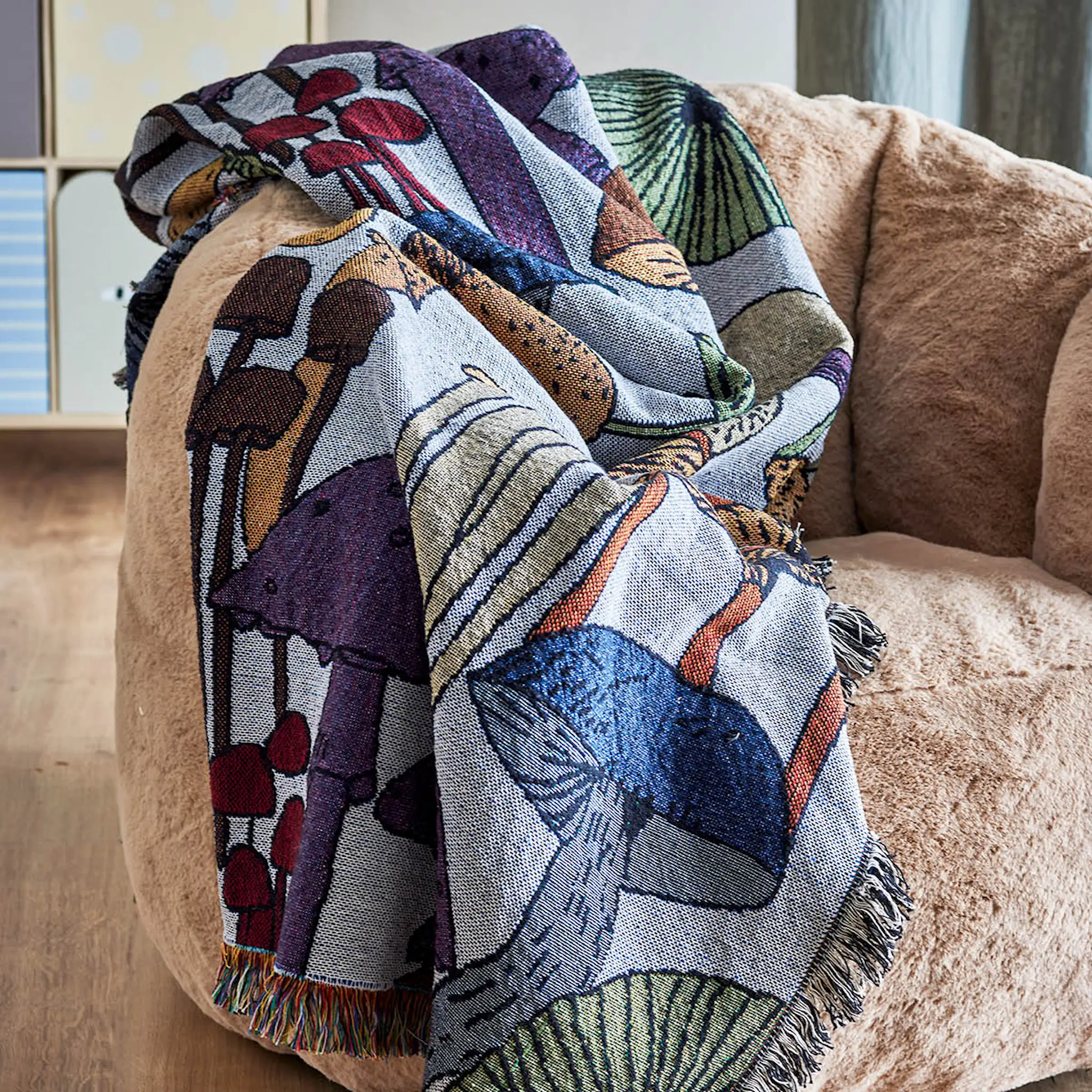 Bloomingville MINI Sonam pläd 160x130 cm flerfärgad