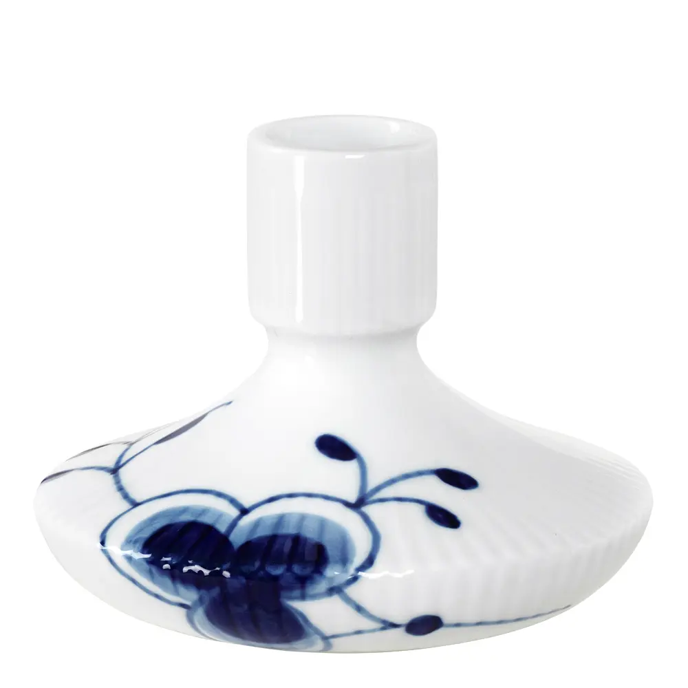 Blue Fluted Mega Kynttilänjalka 8 cm