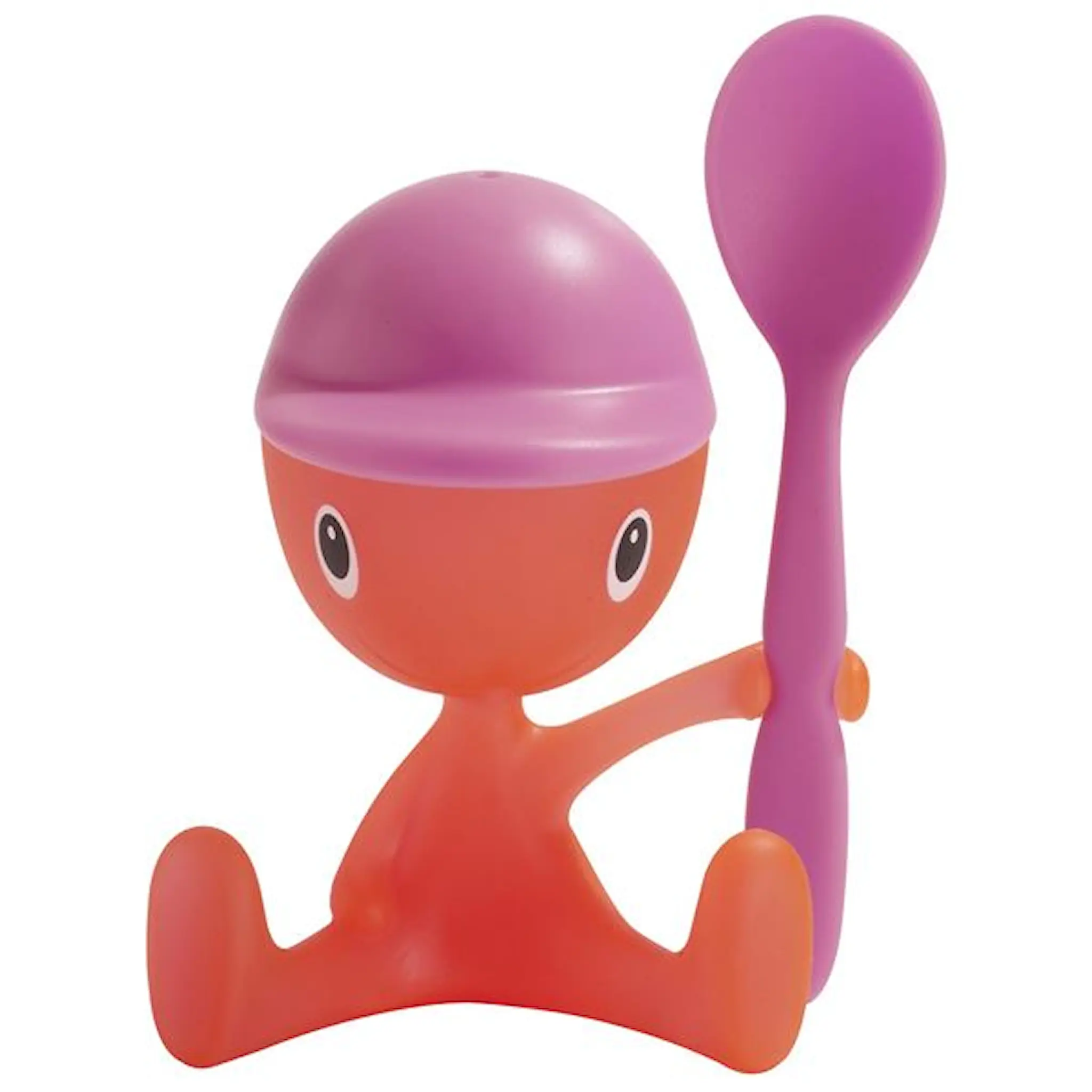 Alessi Cico Munakuppi suolasirottimella ja lusikalla 9 cm Vaaleanpunainen