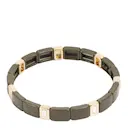 Enamel Tiles Crystal Line armband emalj army green/guld/kristall