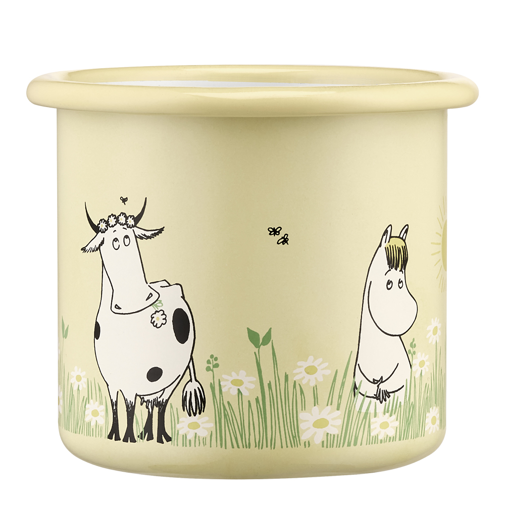 Muurla Mumin emaljmugg 25 cl äng ljusgul