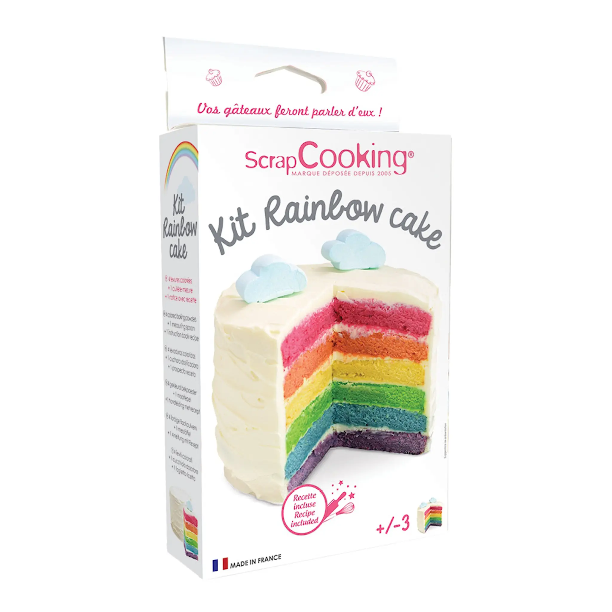 ScrapCooking Regnbågstårta set med färgpulver & måttsked