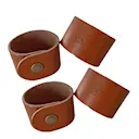 Servettring i läder 3 cm 4-pack mörkbrun