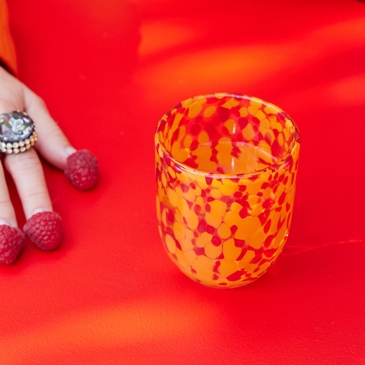 ByOn Messy glas 30 cl 2-pack röd/orange