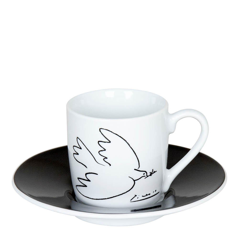 Könitz Picasso La Colombe De La Paix Espressokuppi ja aluslautanen 8,5 cl 2 kpl