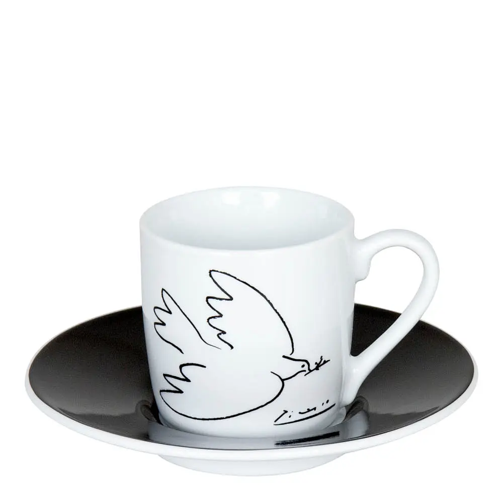 Picasso La Colombe De La Paix Espressokuppi ja aluslautanen 8,5 cl 2 kpl
