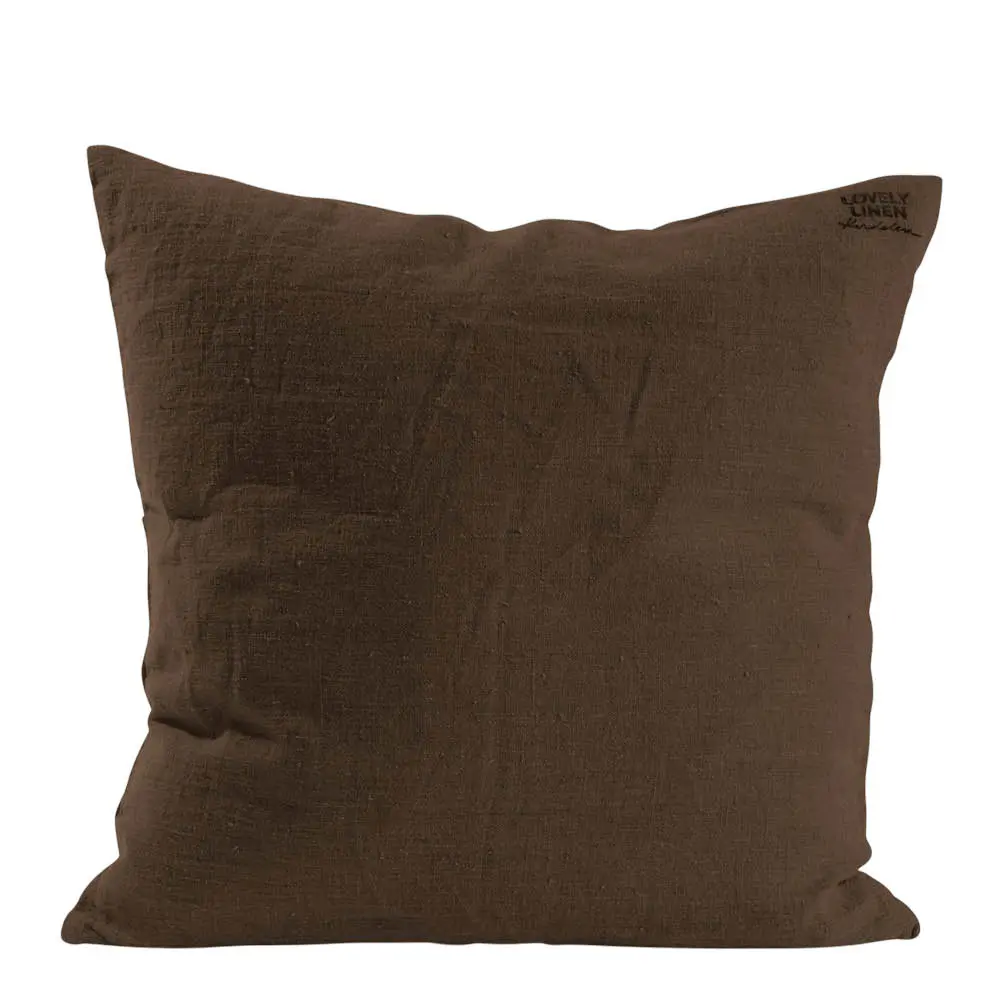 Lovely putetrekk lin 50x50 cm Chocolate