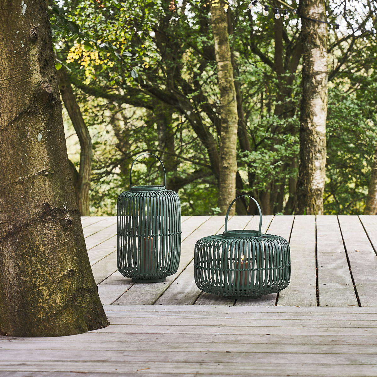 Villa Collection Alia Lykta Bambu 28x40 cm Dark Green