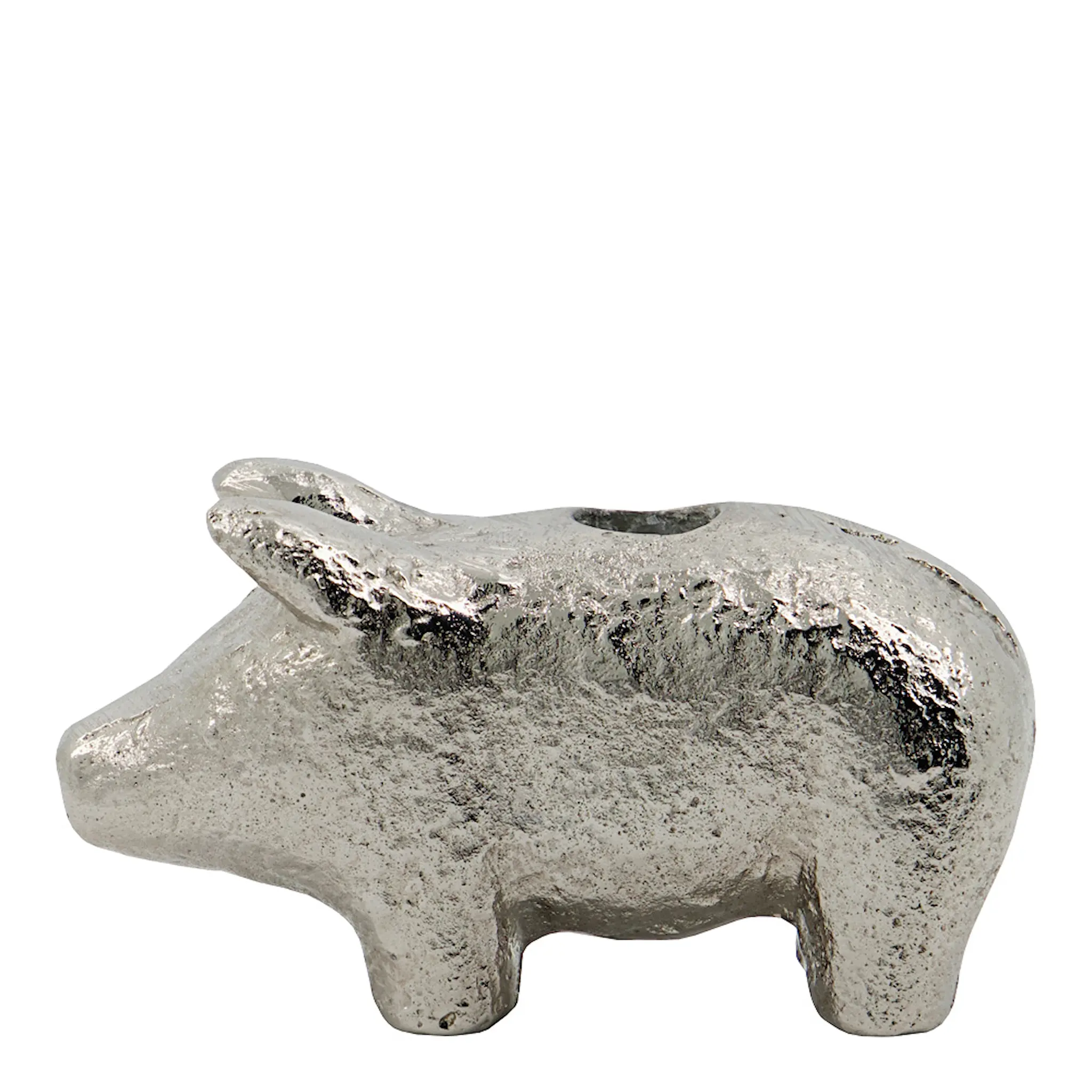 House Doctor Pig ljusstake 8,5 cm antiksilver
