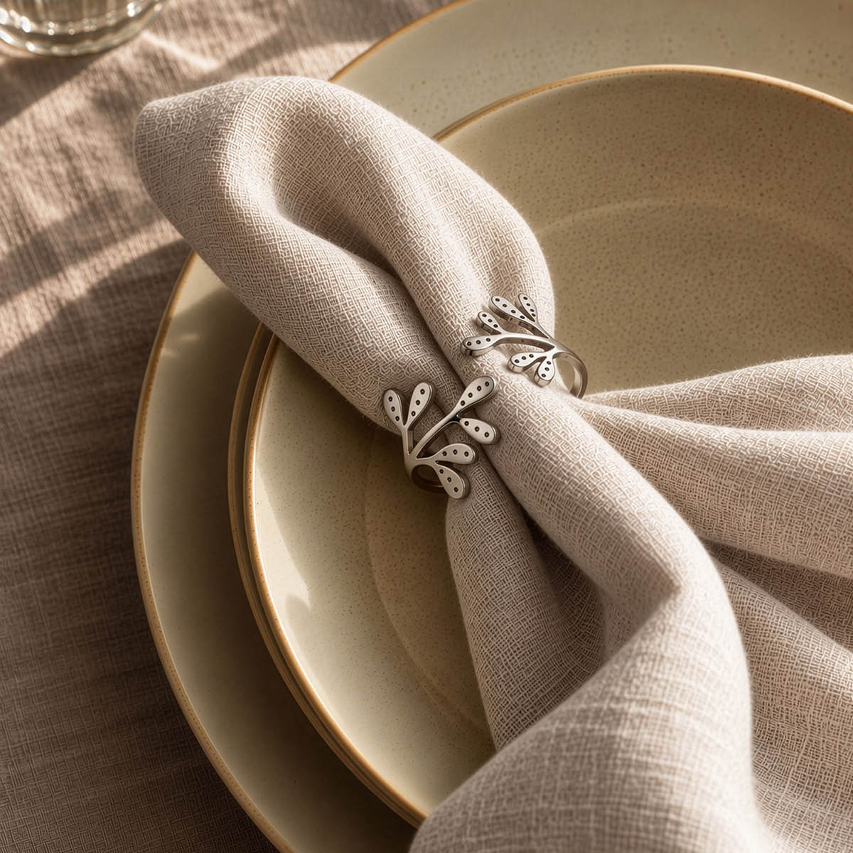 Cooee Mistletoe servettring 2-pack stål