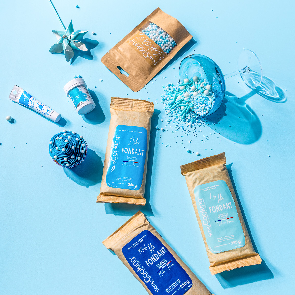 ScrapCooking Strössel små kulor 55 g blå/vit