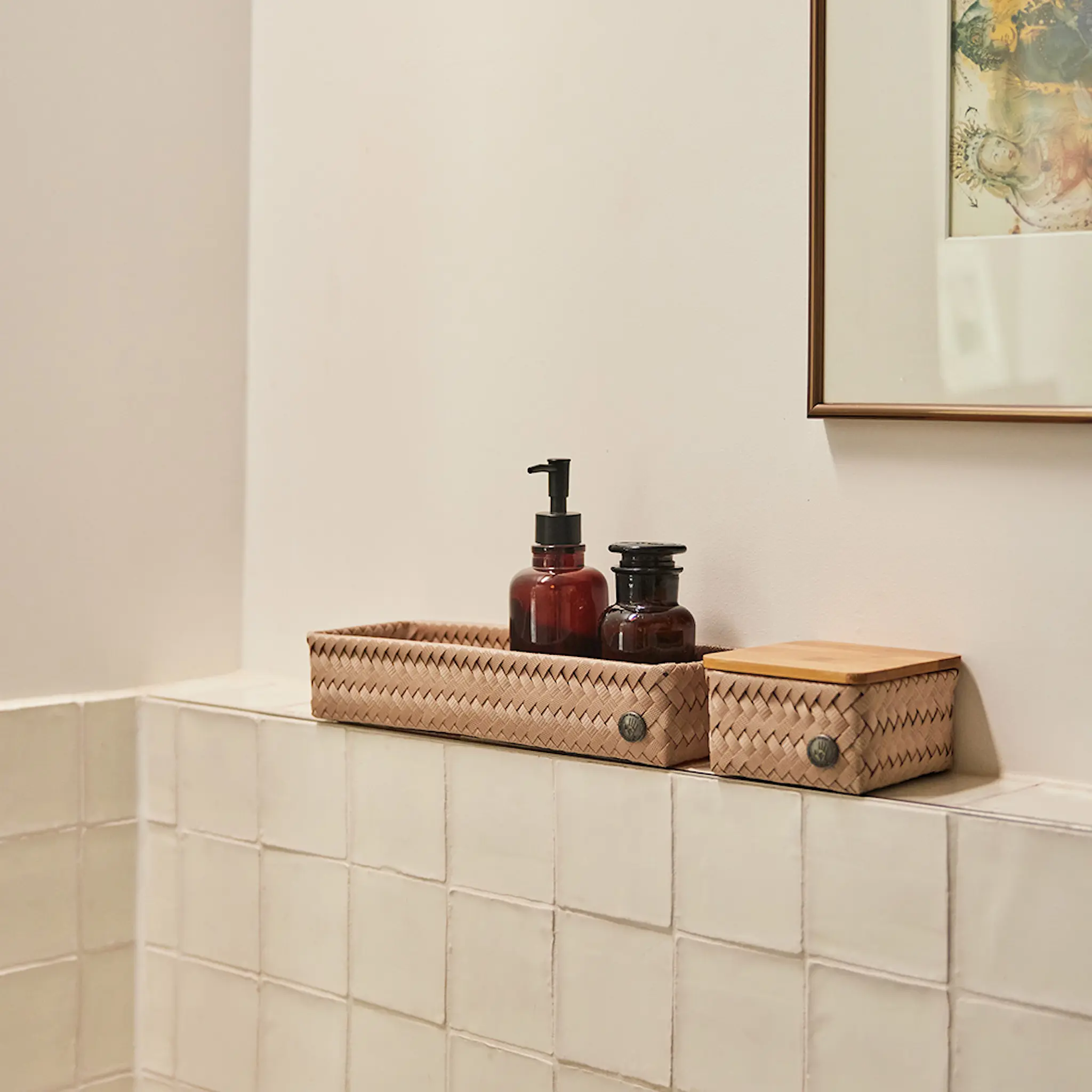 Handed By Fit lang oppbevaringskurv 39x12x7 cm caffè latte