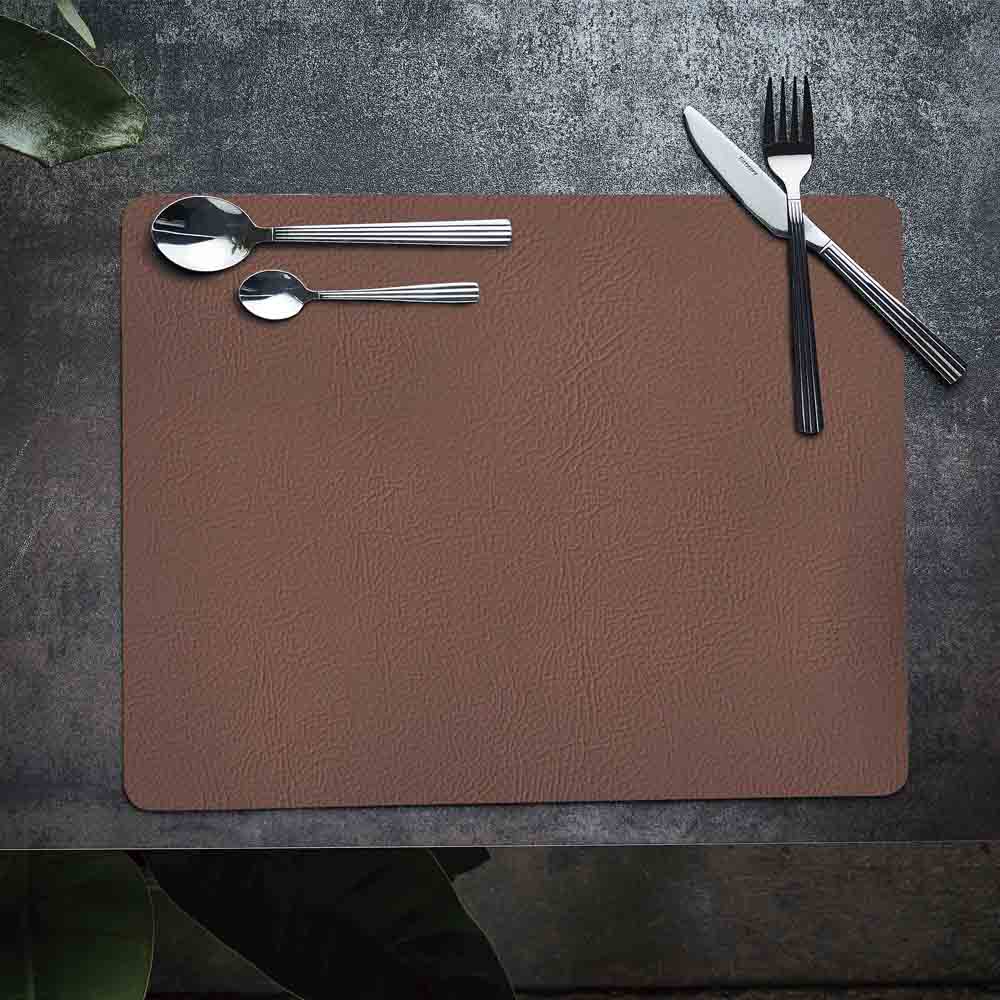 Aida Quadro Pöytätabletti Kierrätettyä nahkaa 43x35 cm Ruskea