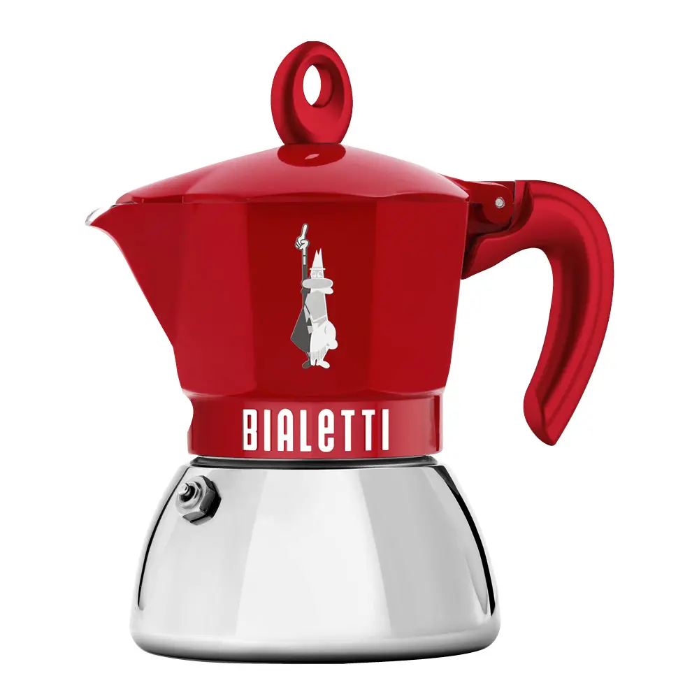 Exclusive espressokanne 4 kopper 15 cl induksjon rød