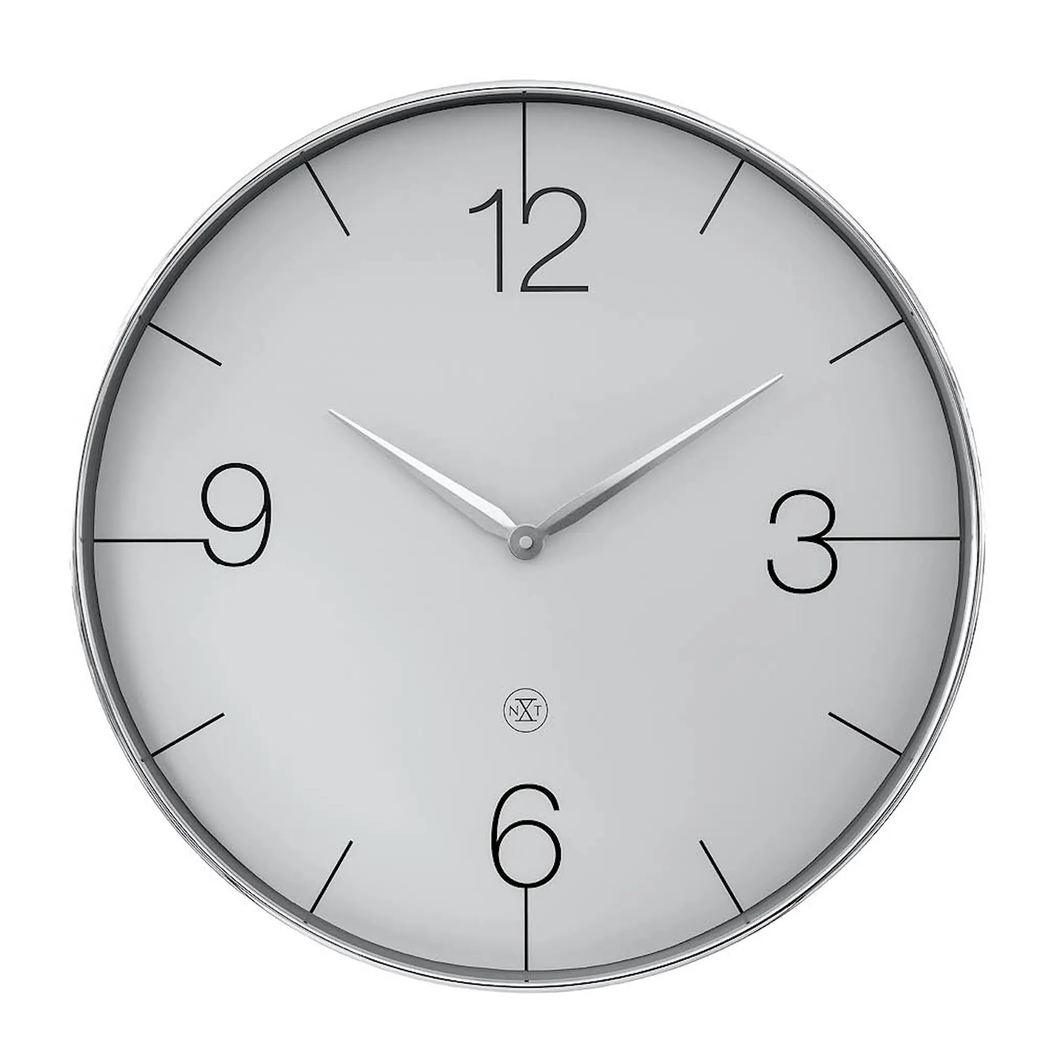NeXtime Finesse Large nXt veggklokke 51 cm krom/grå