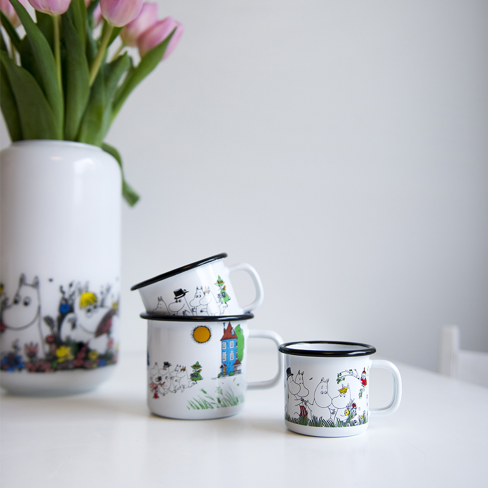 Muurla Mummi emaljekopp 25 cl Mummidalen hvit