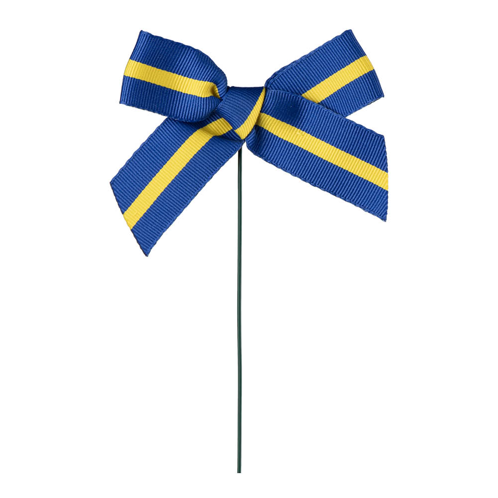 Edelweiss Sverige rosett på pinne 8 cm blå/gul