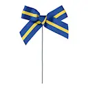 Sverige rosett på pinne 8 cm blå/gul