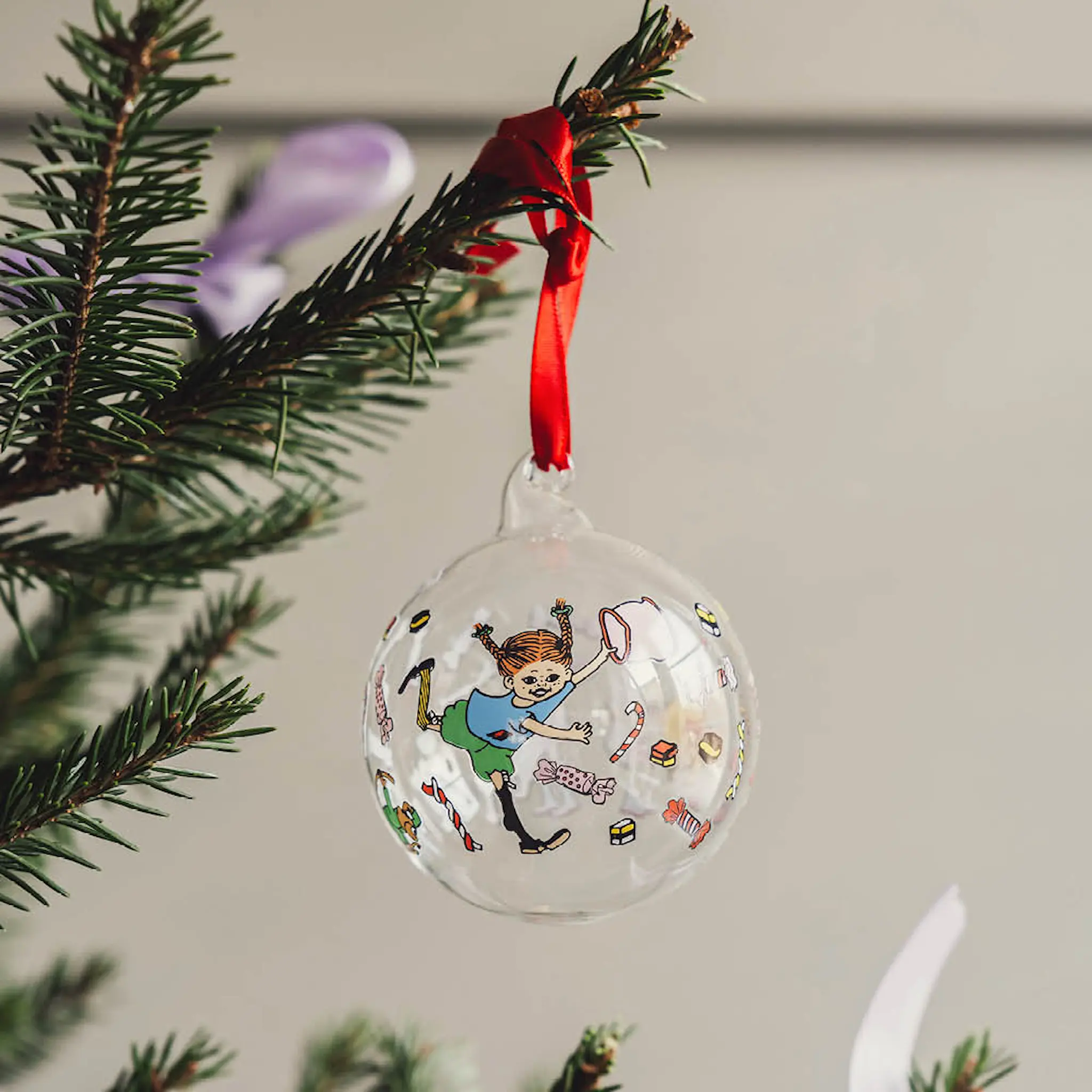 Muurla Pippi julekule 7 cm Godteri