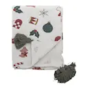 Yule pläd i bomull 130x160 cm julmotiv