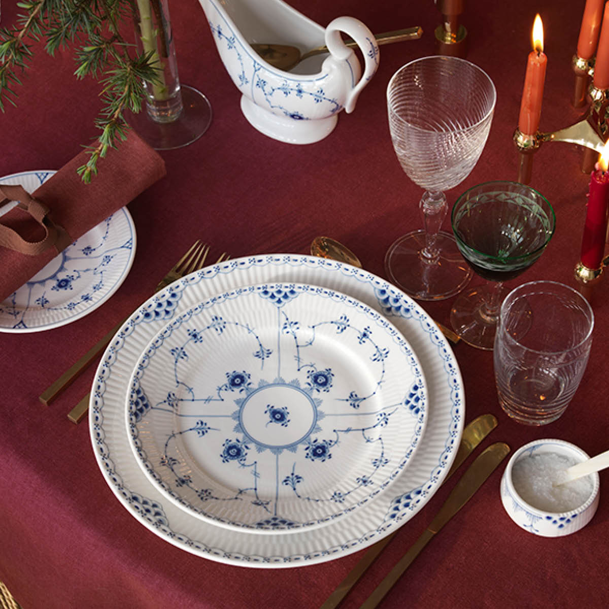Royal Copenhagen Blue Fluted Plain tallrik flat 19 cm