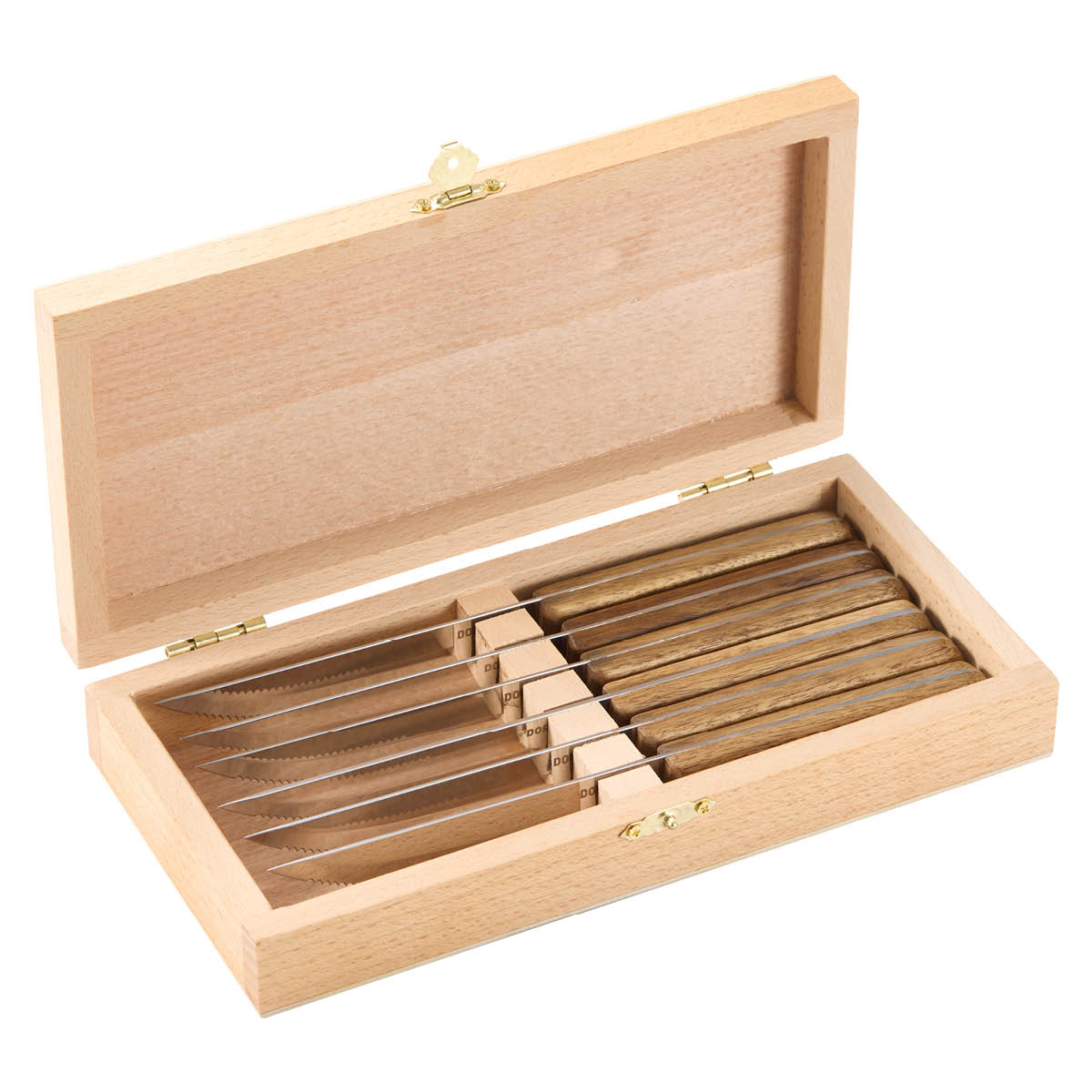 Dorre BBQ biffkniv 22,5 cm 6-pack stål/akacia