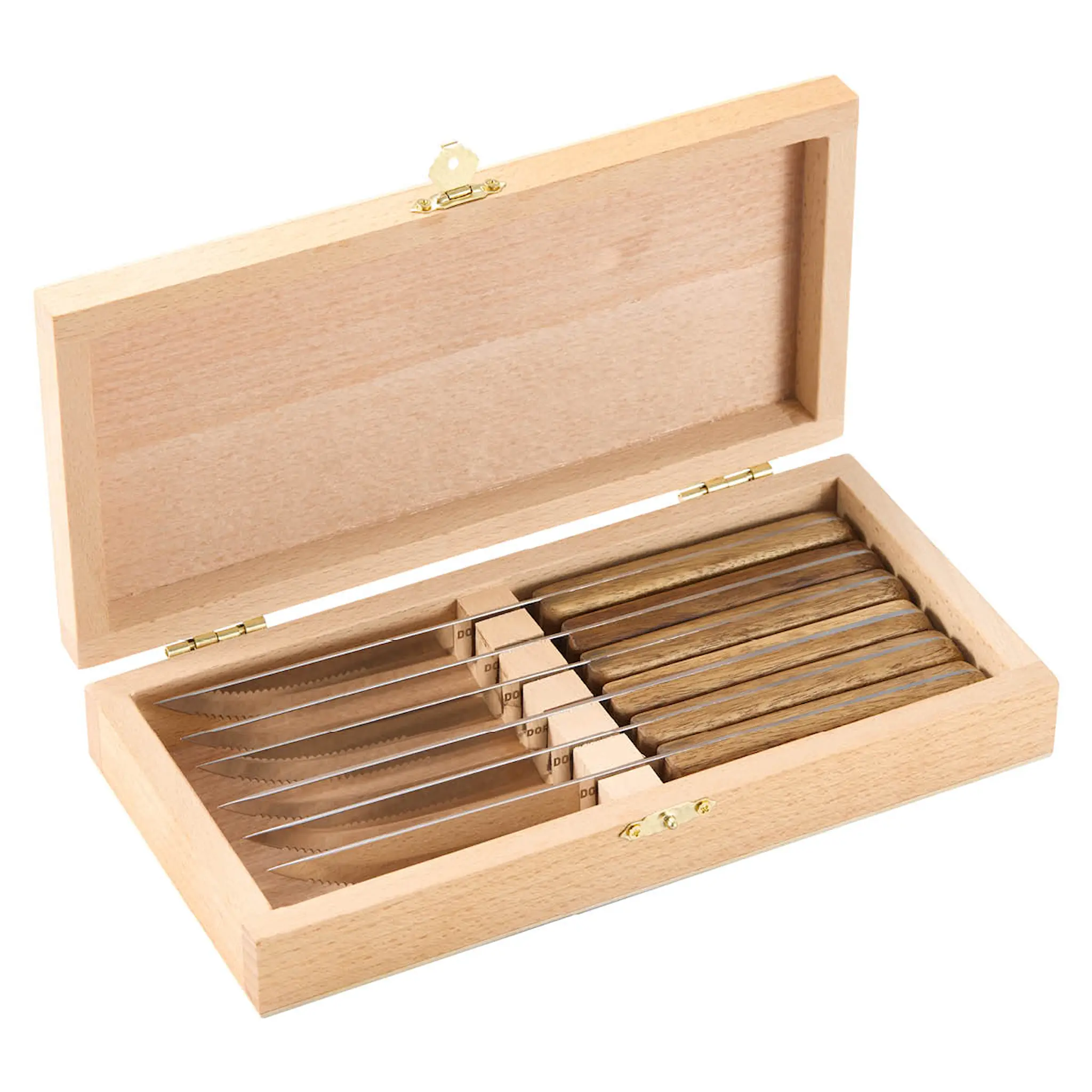 Dorre BBQ biffkniv 22,5 cm 6-pack stål/akacia