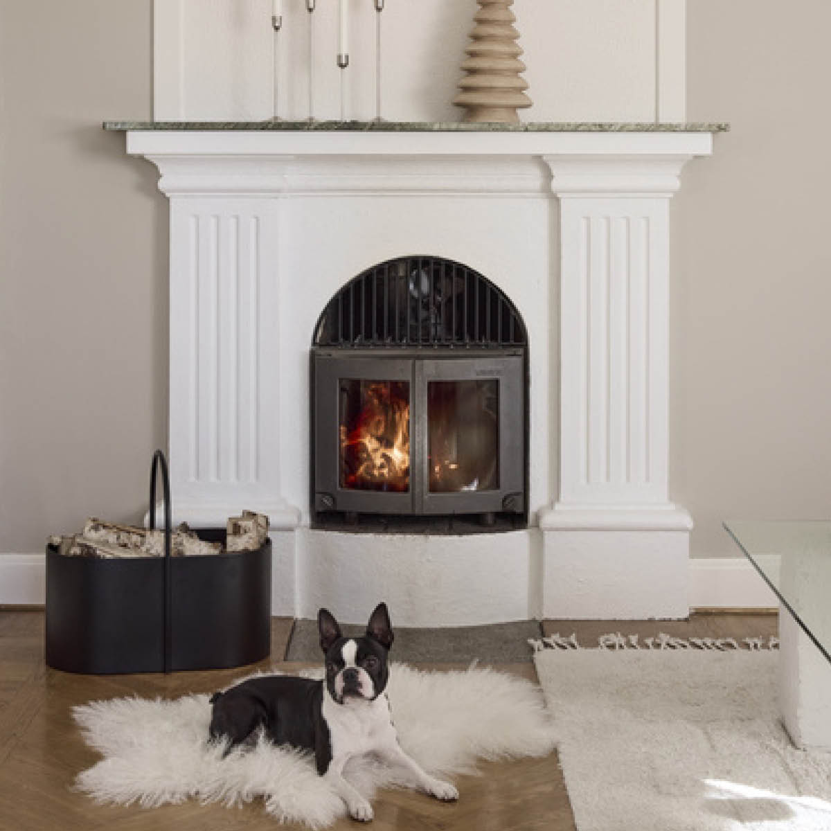 Holmen Kent vedkorg metall 50x30x46 cm svart