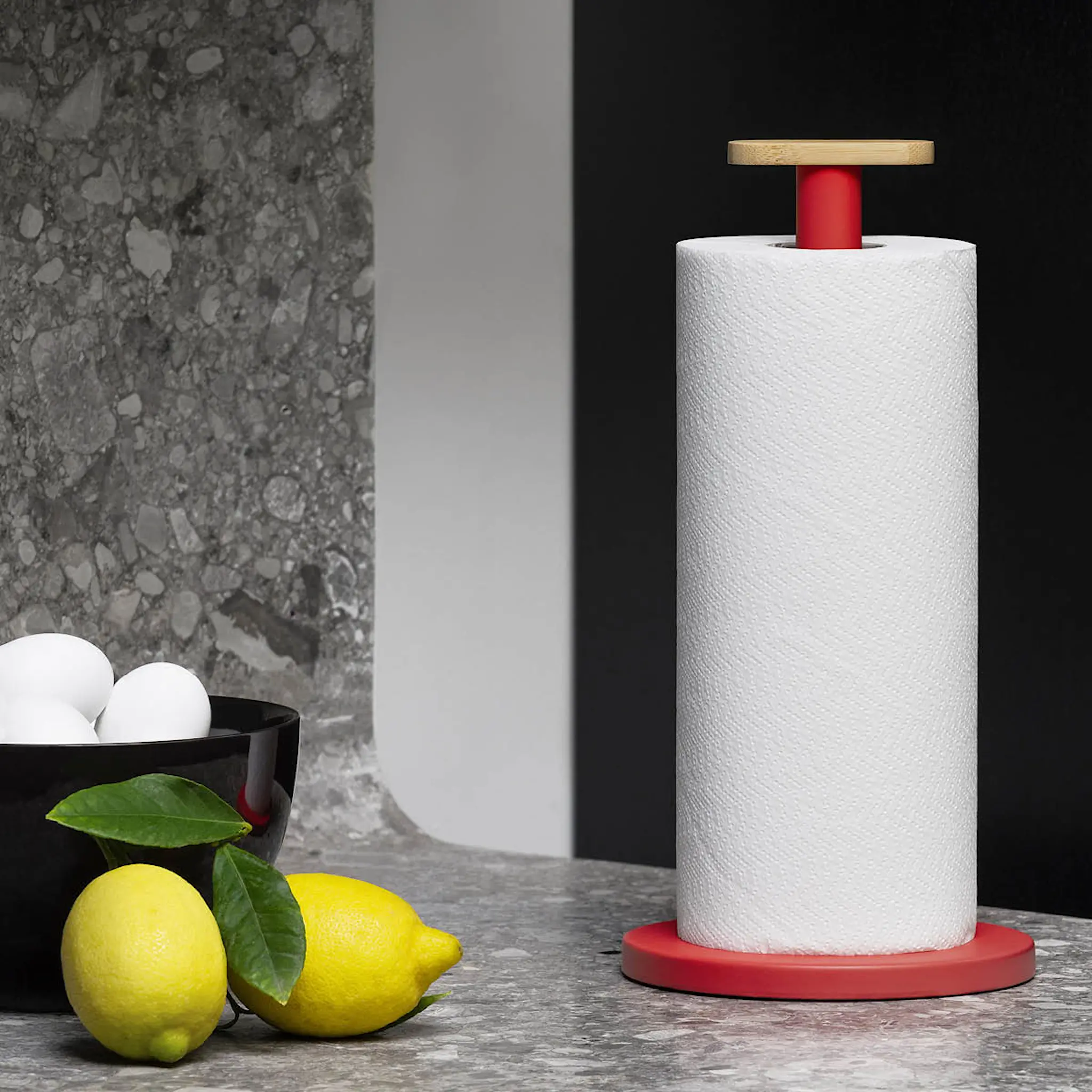 Alessi Mattina talouspaperiteline 33 cm punainen/bambu