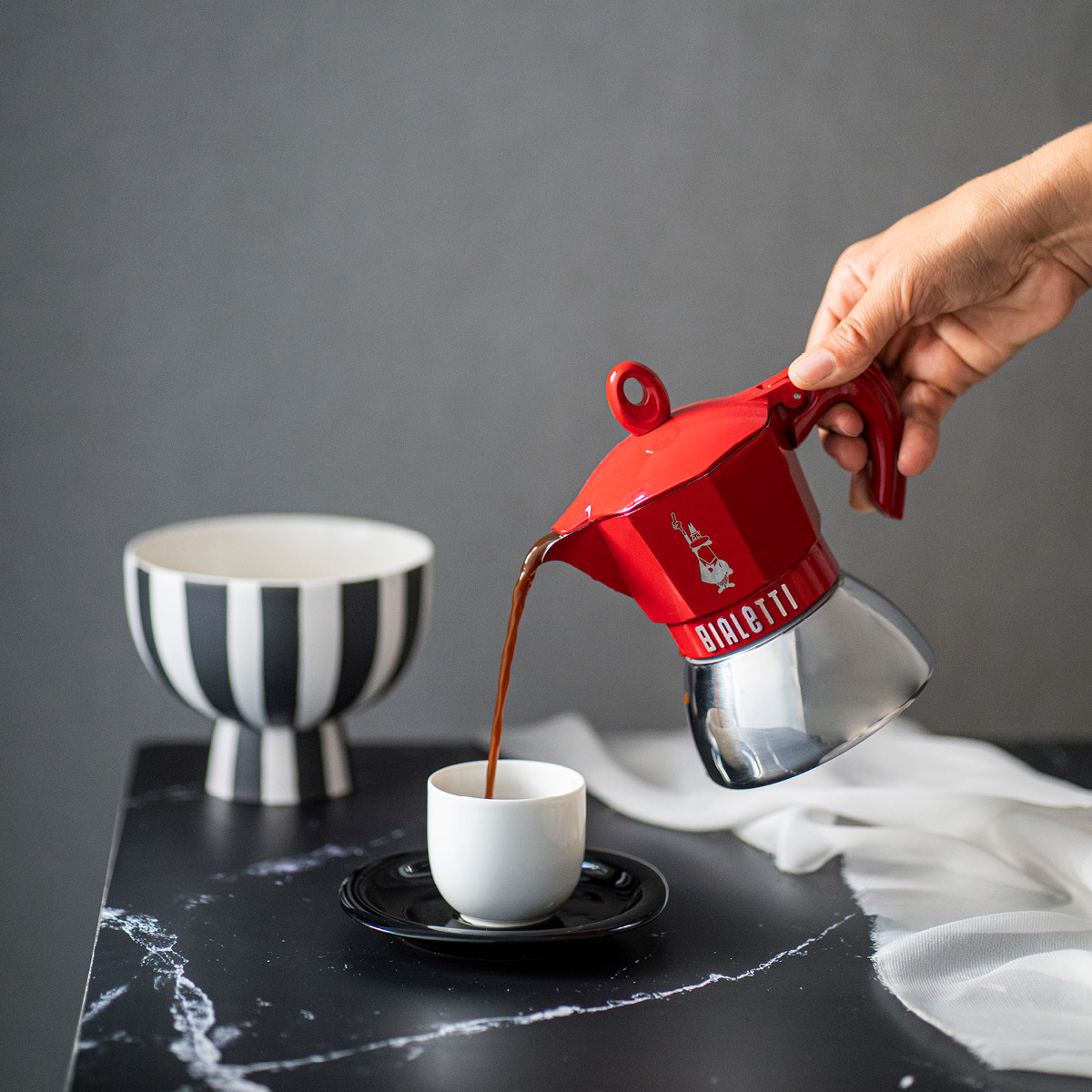 Bialetti Exclusive mokabryggare 2-koppar 10 cl induktion röd