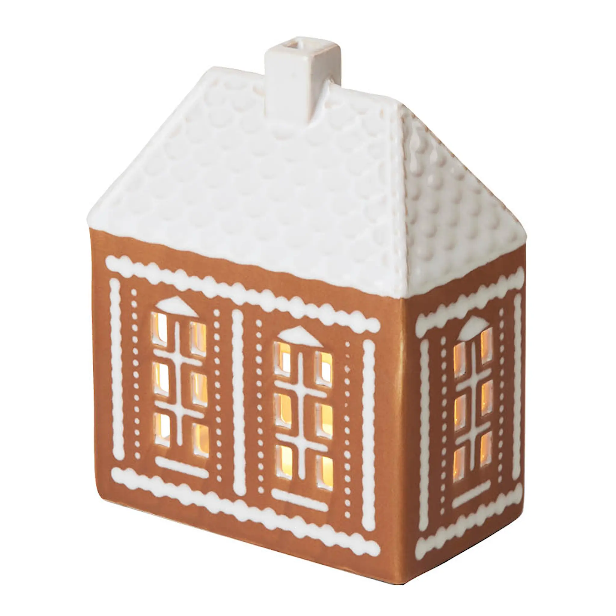 Kähler Pepparkakshus Ljuslykta Medium Brun