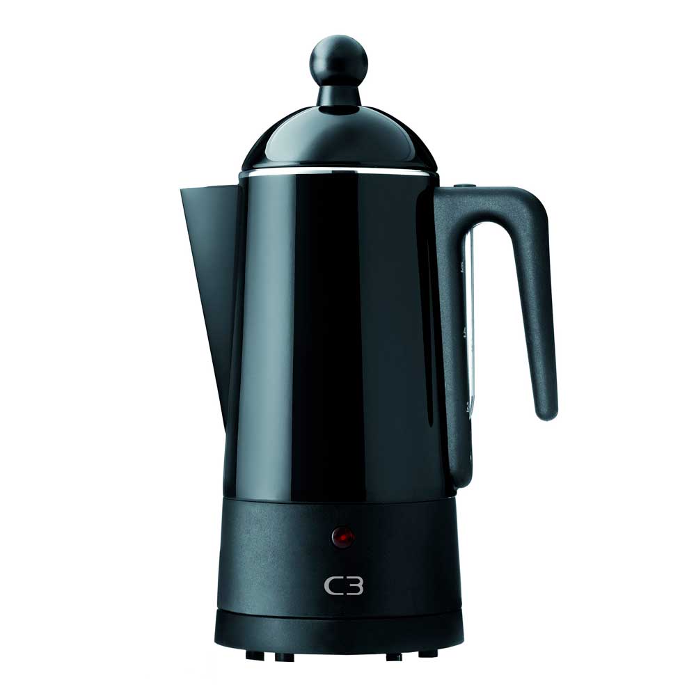 C3 Perkulator Design 6 koppar 27 cm svart stål