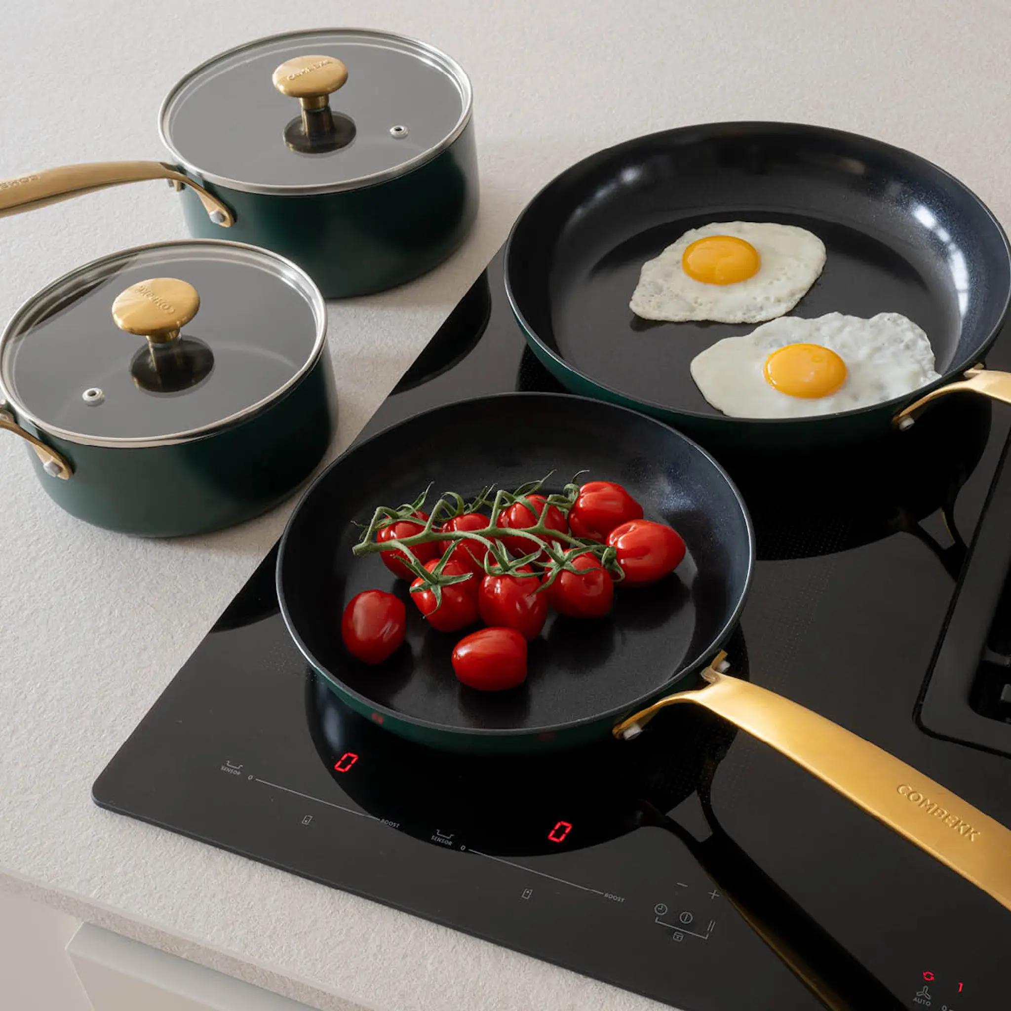 Combekk Element Kattila- ja Pannutsetti 4 osaa Holly Green