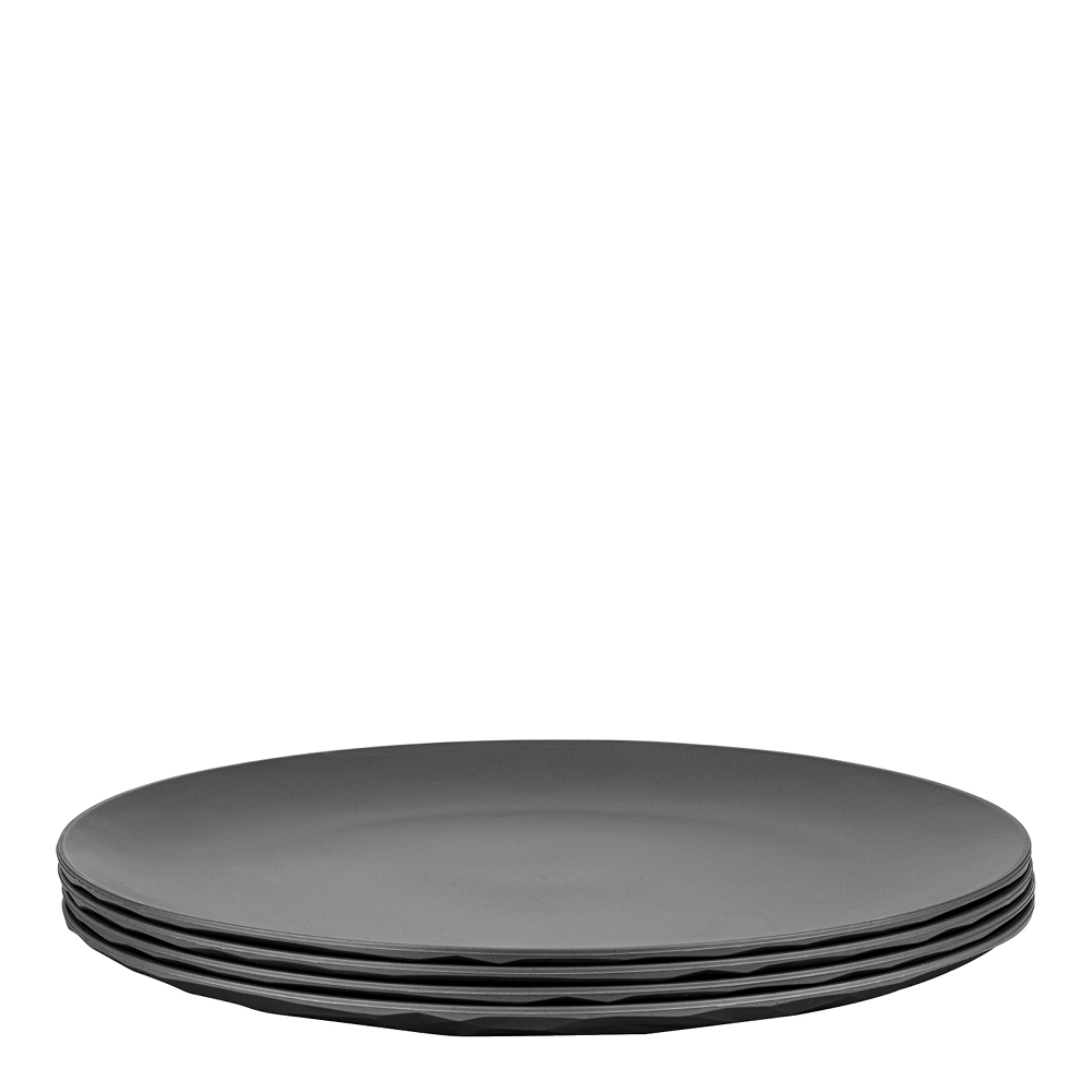 Koziol - Club Lautanen 26 cm 4 kpl Tummanharmaa