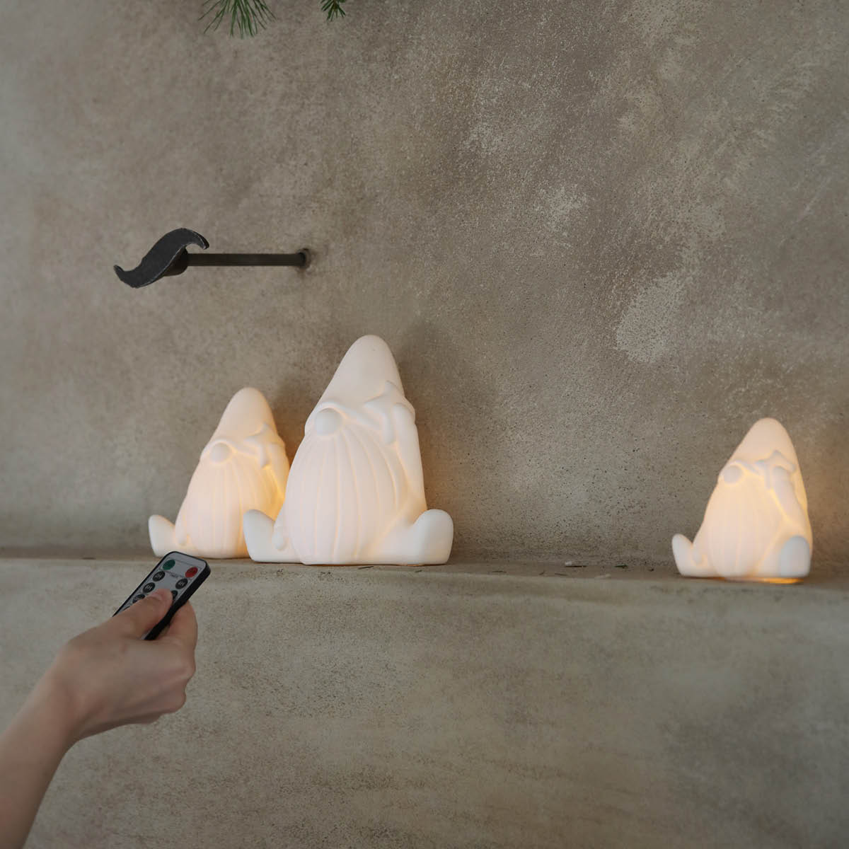 Markslöjd Miles figur nisse 15,4 cm 3 stk hvit