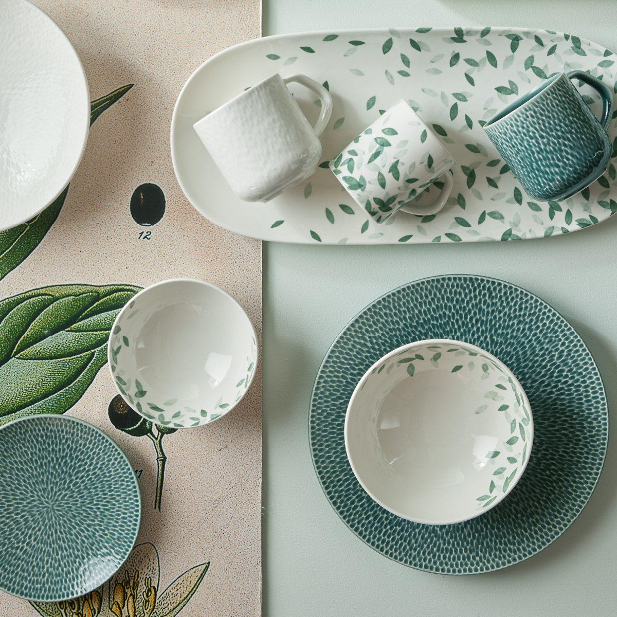 Denby Greenhouse Kulho 14 cm Valkoinen/Vihreä