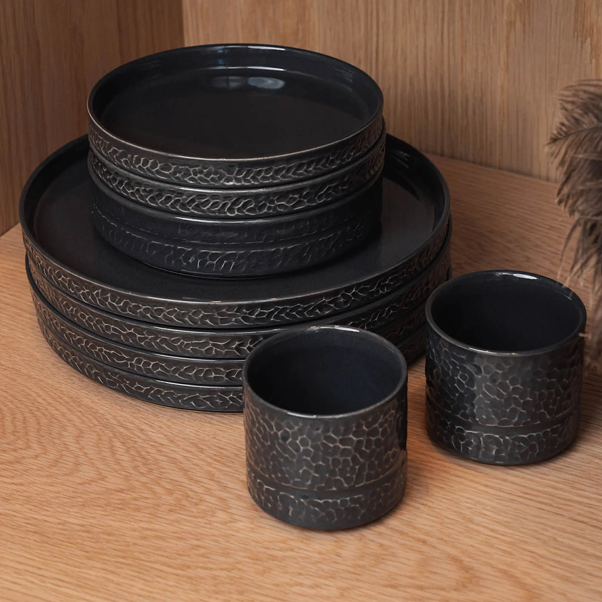 Vargen & Thor Servisen C tallrik 25 cm 4-pack antracit