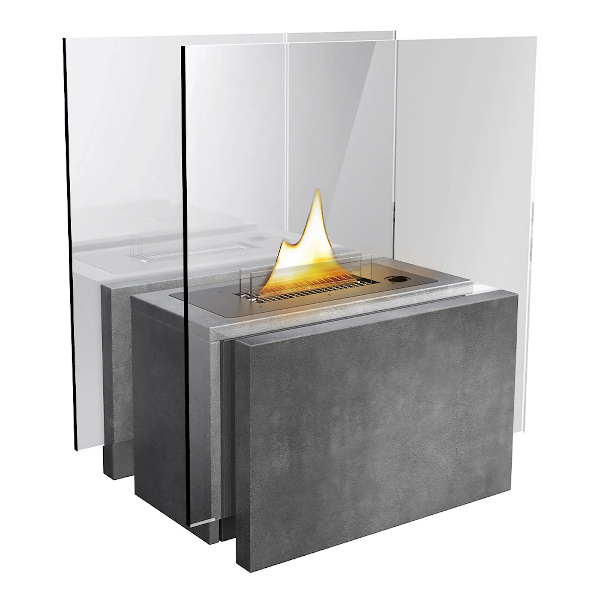 Tenderflame Freestanding frittstående peis 60 cm 0,5L mørk grå