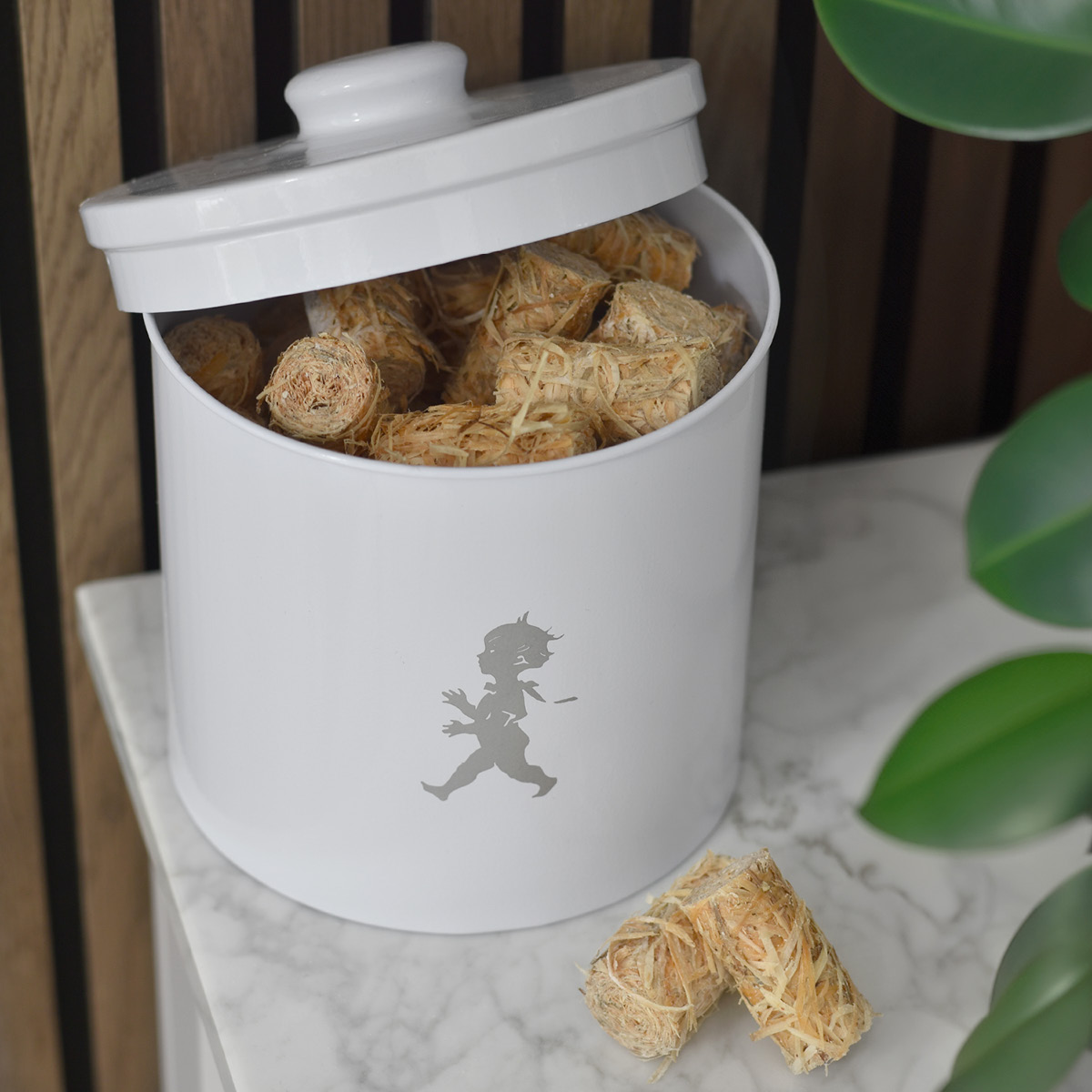 SOLSTICKAN Förvaringsburk rund 20 cm vit